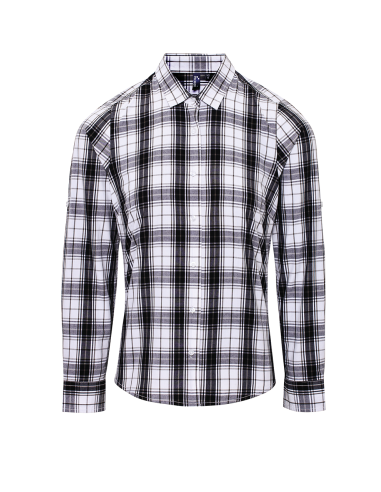 PRE-PR354-'GINMILL' CHECK - WOMEN'S LONG SLEEVE COTTON SHIRT